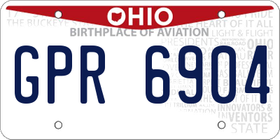 OH license plate GPR6904