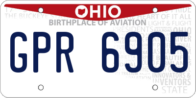 OH license plate GPR6905