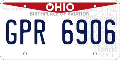 OH license plate GPR6906