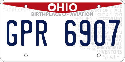 OH license plate GPR6907