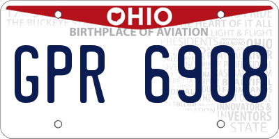 OH license plate GPR6908
