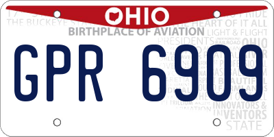 OH license plate GPR6909