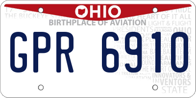 OH license plate GPR6910