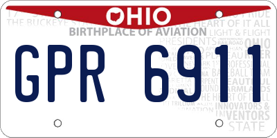 OH license plate GPR6911