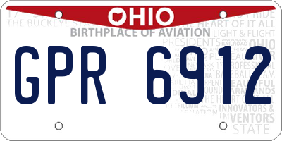 OH license plate GPR6912