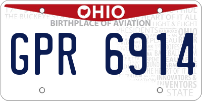 OH license plate GPR6914