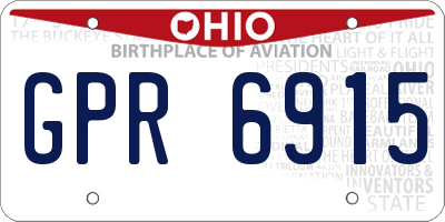 OH license plate GPR6915