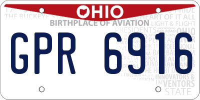 OH license plate GPR6916