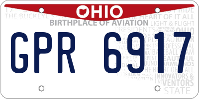 OH license plate GPR6917