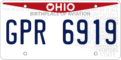 OH license plate GPR6919