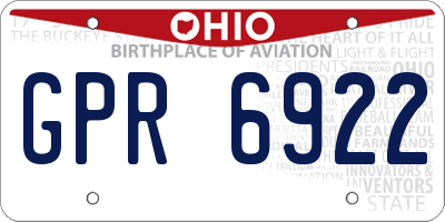 OH license plate GPR6922