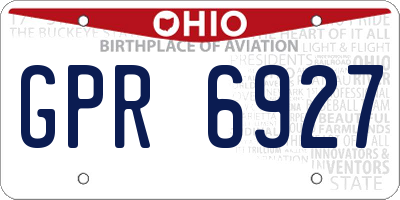 OH license plate GPR6927