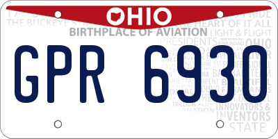OH license plate GPR6930