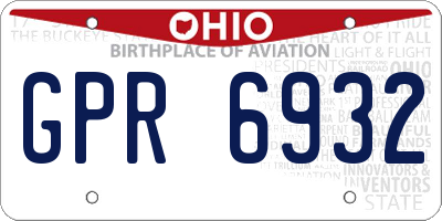 OH license plate GPR6932