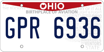 OH license plate GPR6936