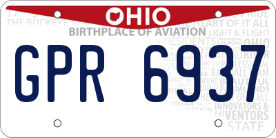 OH license plate GPR6937