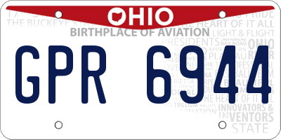 OH license plate GPR6944