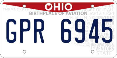 OH license plate GPR6945