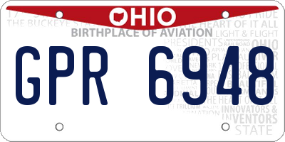 OH license plate GPR6948