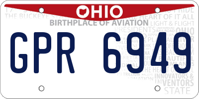 OH license plate GPR6949