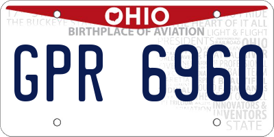 OH license plate GPR6960