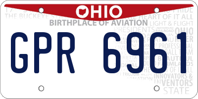 OH license plate GPR6961