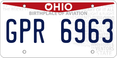 OH license plate GPR6963