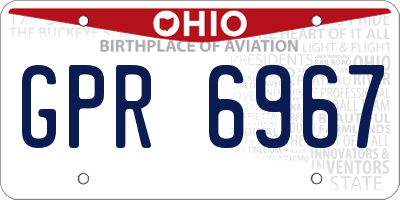 OH license plate GPR6967