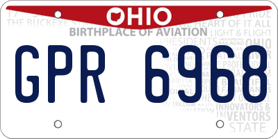 OH license plate GPR6968