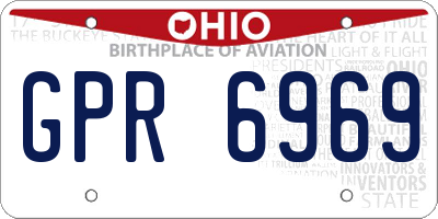 OH license plate GPR6969