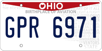 OH license plate GPR6971