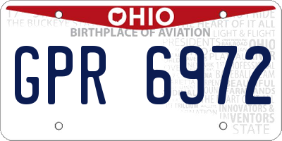 OH license plate GPR6972