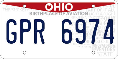 OH license plate GPR6974
