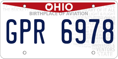 OH license plate GPR6978
