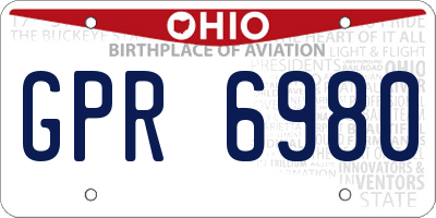 OH license plate GPR6980