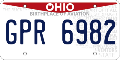 OH license plate GPR6982