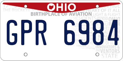 OH license plate GPR6984