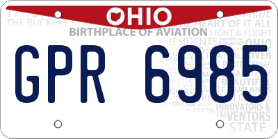 OH license plate GPR6985