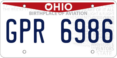 OH license plate GPR6986