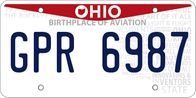 OH license plate GPR6987