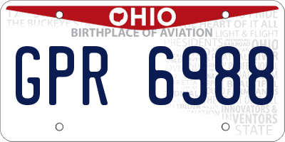 OH license plate GPR6988