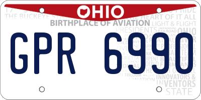 OH license plate GPR6990