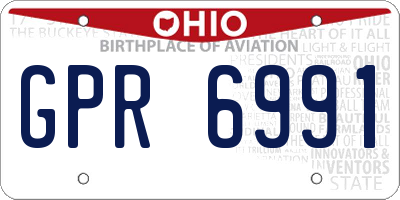 OH license plate GPR6991