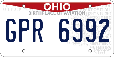 OH license plate GPR6992