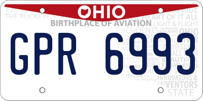 OH license plate GPR6993