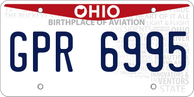 OH license plate GPR6995