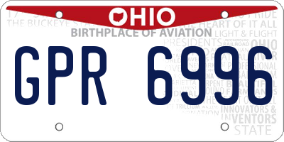 OH license plate GPR6996