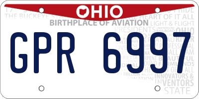 OH license plate GPR6997
