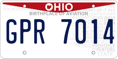 OH license plate GPR7014