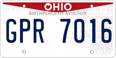 OH license plate GPR7016
